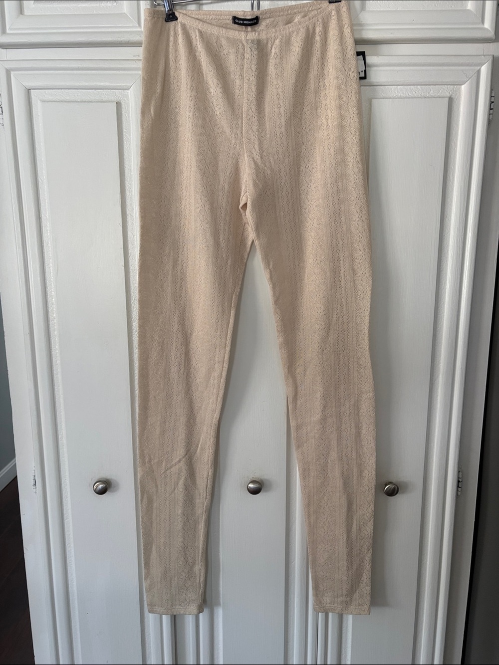 Club Monaco Soft Cream Knit Leggings